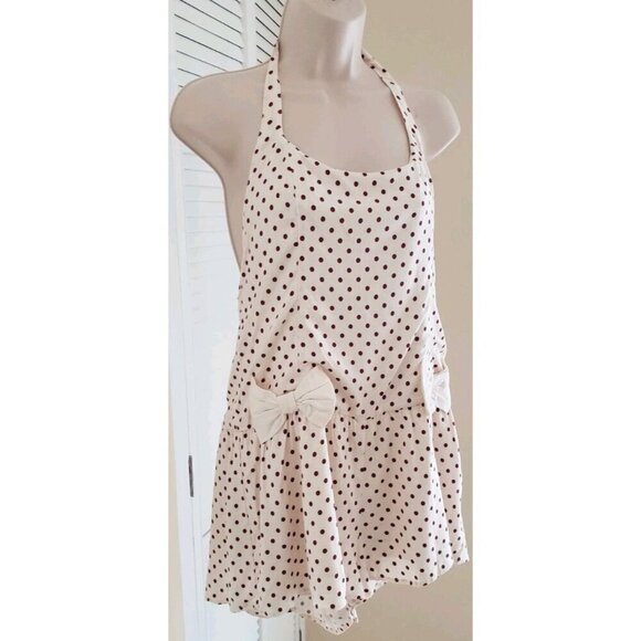 NEW FREE PEOPLE HIGH STRUNG POLKA DOT BOW ROMPER SMALL - Picture 4 of 11